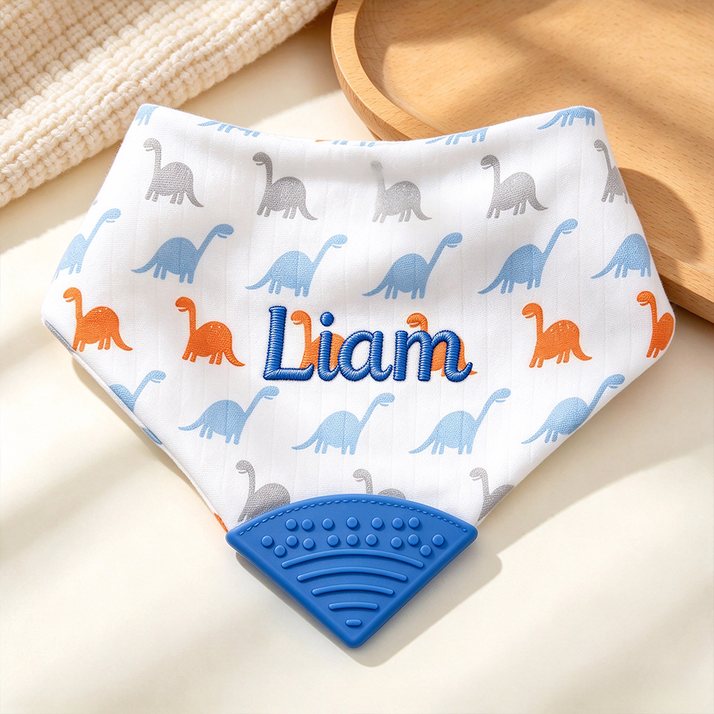 Personalized Embroidered Baby Muslin Cotton Bibs | CWBaby557