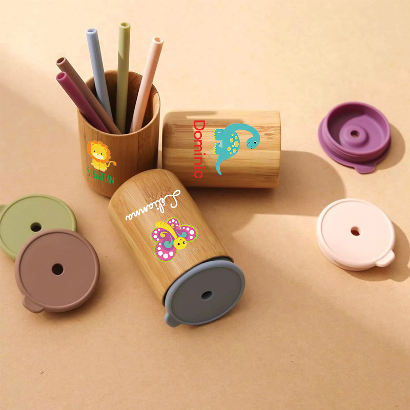 Personalized 5oz Eco-friendly Bamboo & Silicone Non-spill Cup | YouBottle58