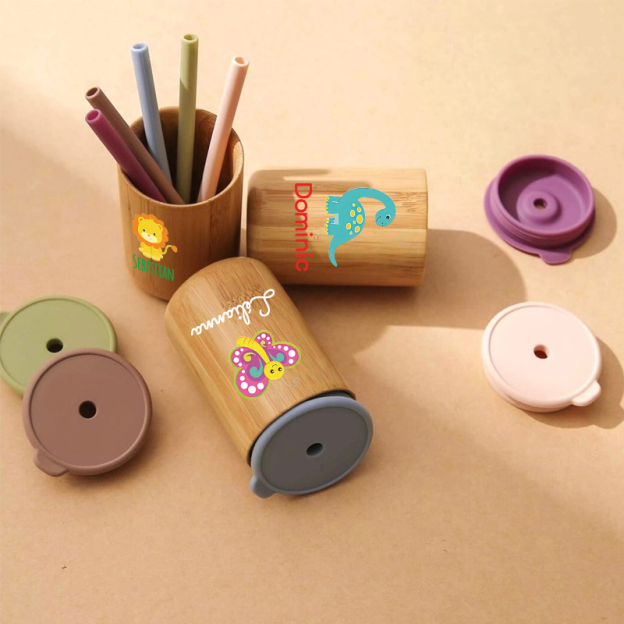 Personalized 5oz Eco-friendly Bamboo & Silicone Non-spill Cup | YouBottle58