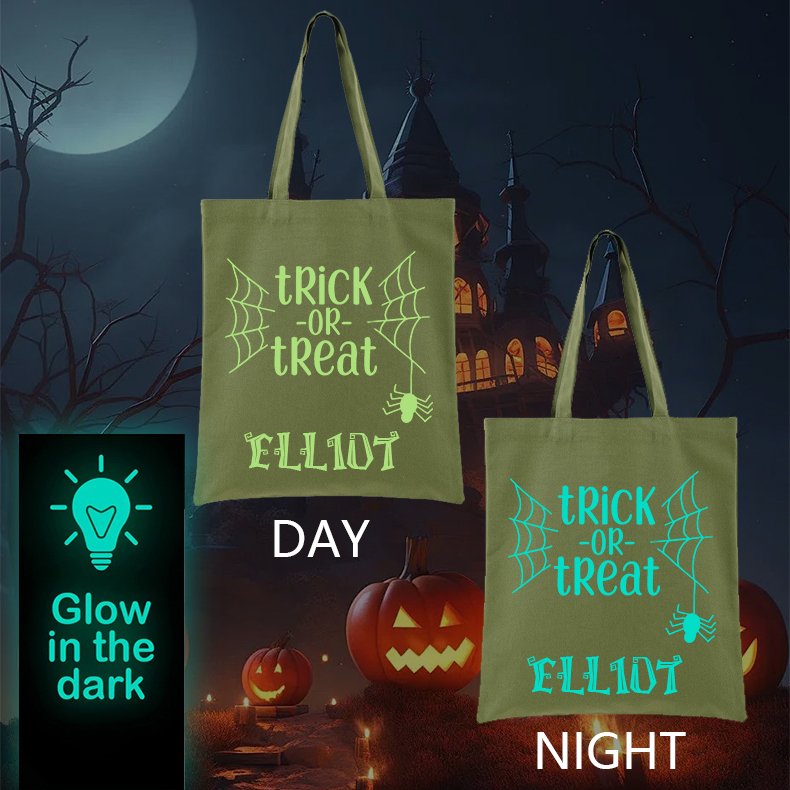 Personalized Glow In The Dark Halloween Treat Bag | MCGift32