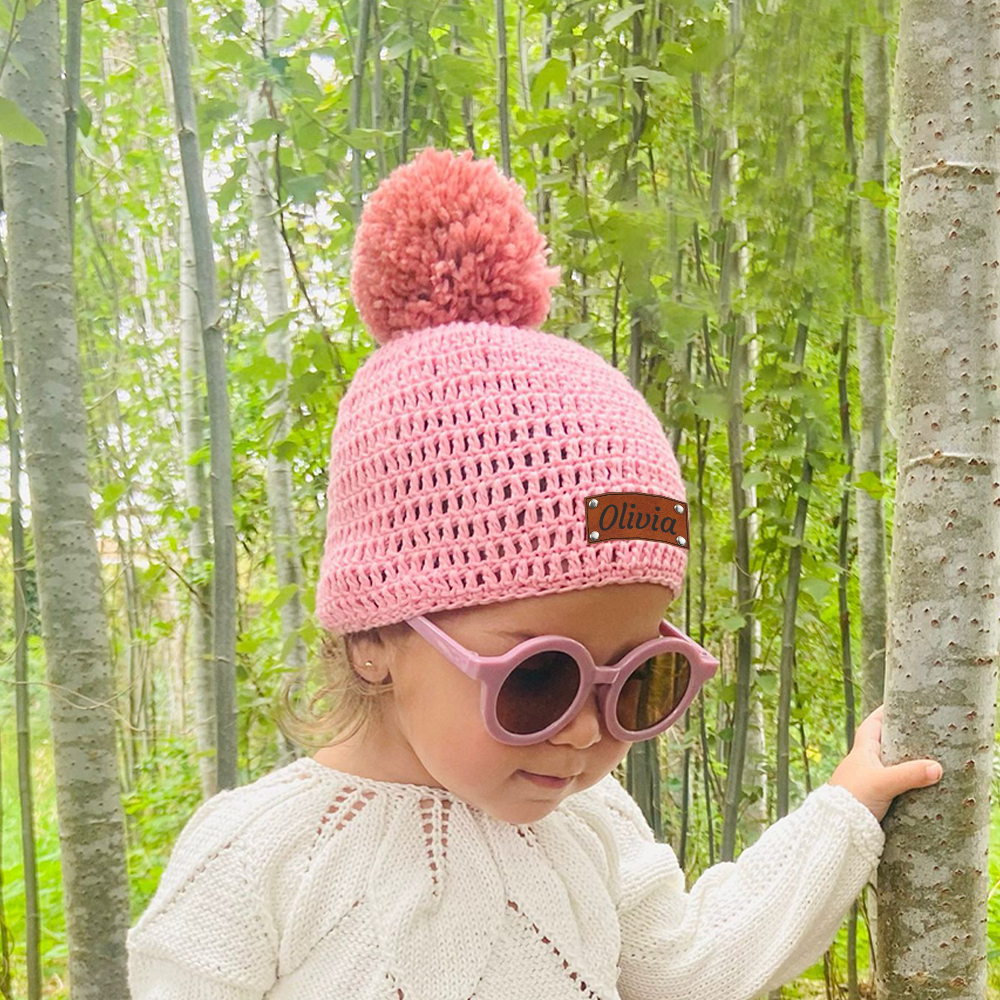 Personalized Embroidery Kid Colorful Pom Pom Hat | HSKid49