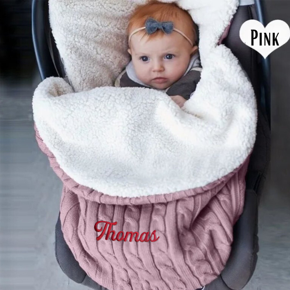 Personalized Embroidery Sherpa Sleeping Bag for Babies | CWBaby93