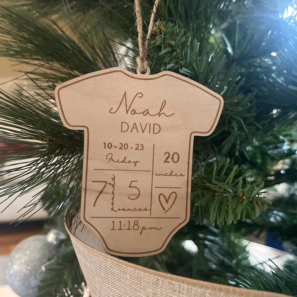 Personalized Baby's First Christmas Wood Ornament | MCGift85