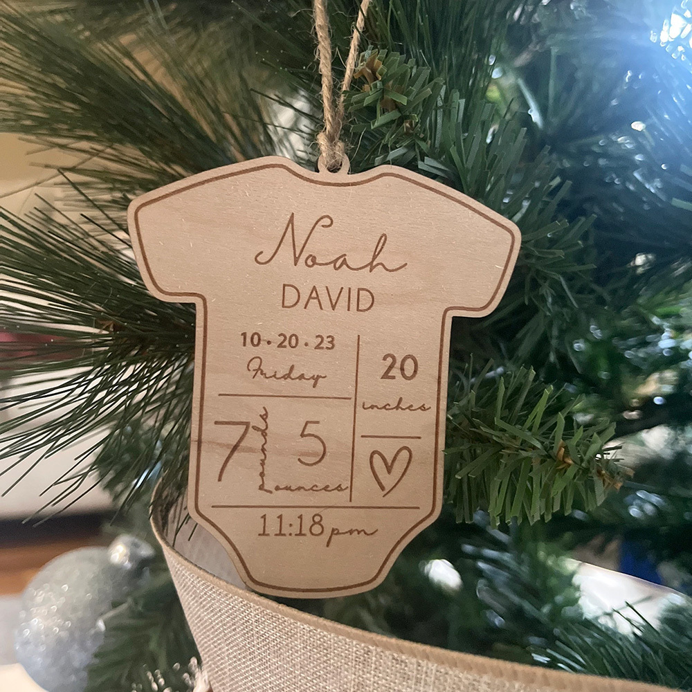 Personalized Baby's First Christmas Wood Ornament | MCGift85