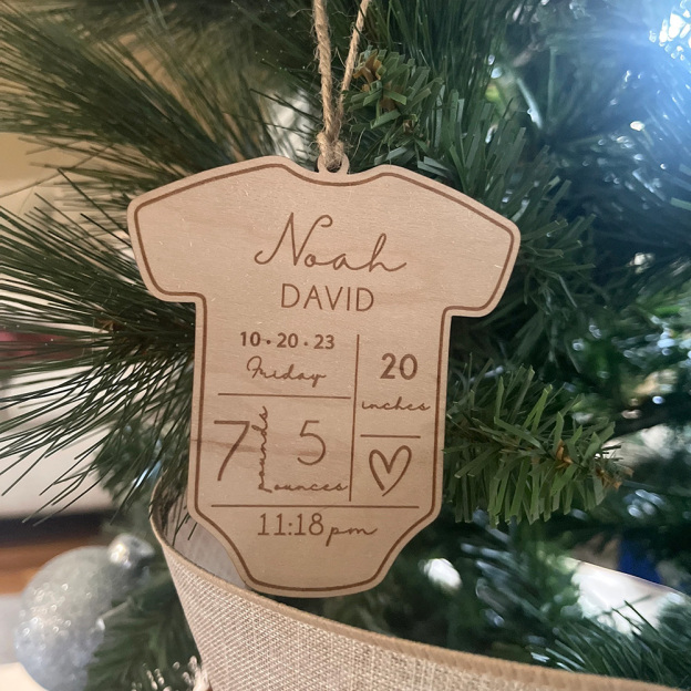 Personalized Baby's First Christmas Wood Ornament | MCGift85