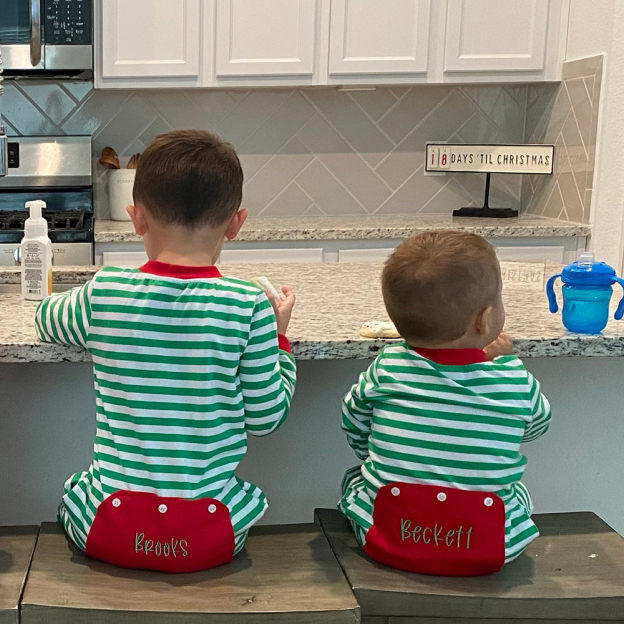 Personalized Embroidery Baby Butt Flap Christmas Pajamas | CWBaby112