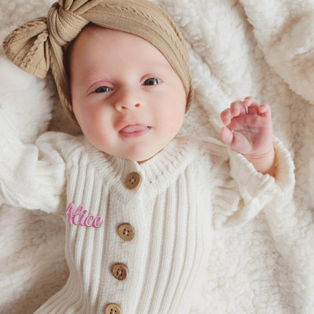 Personalised Baby Milk Ribbed Knit Bodysuit | CWBaby148