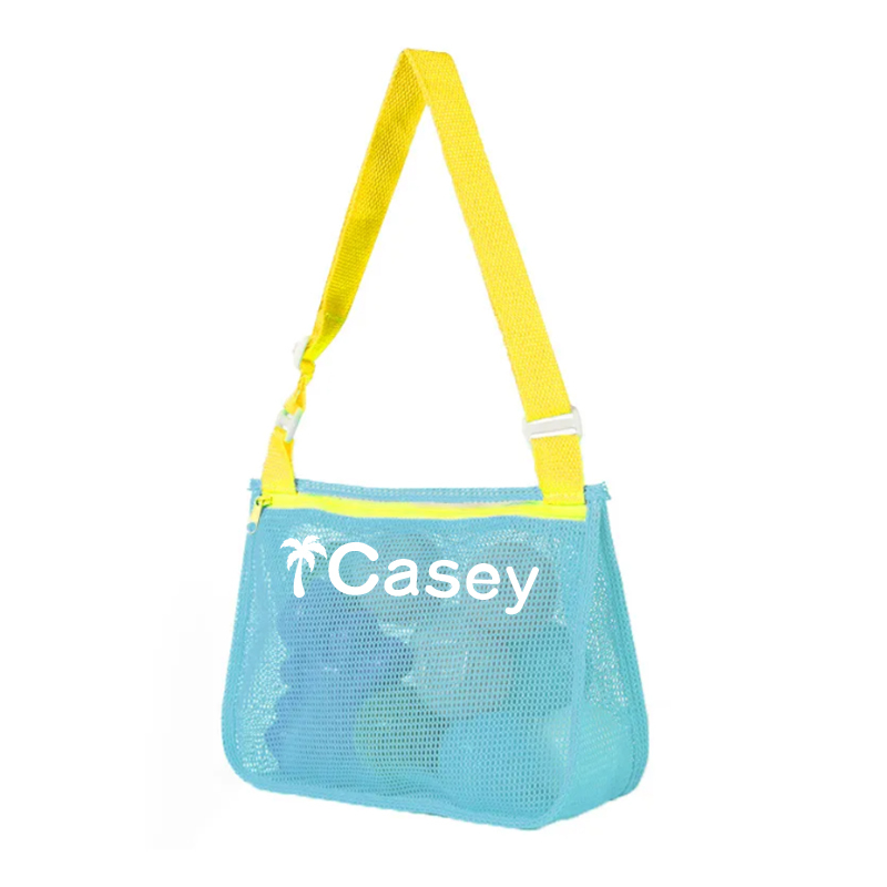 Personalized Seashell Zipper Mesh Beach Bag | CWBeach01