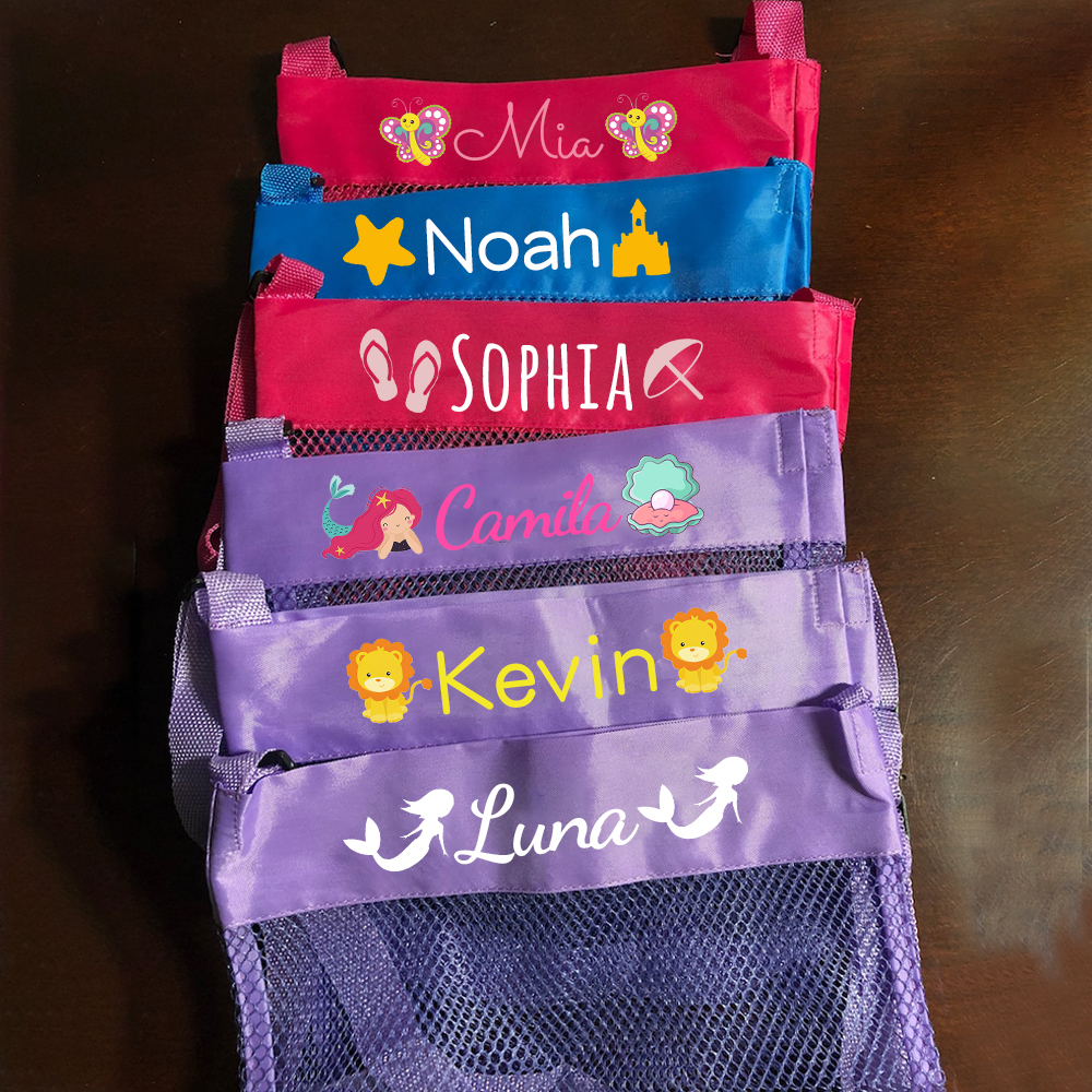 Personalized Lovely Seashell Mesh Beach Bag | CWBeach0201