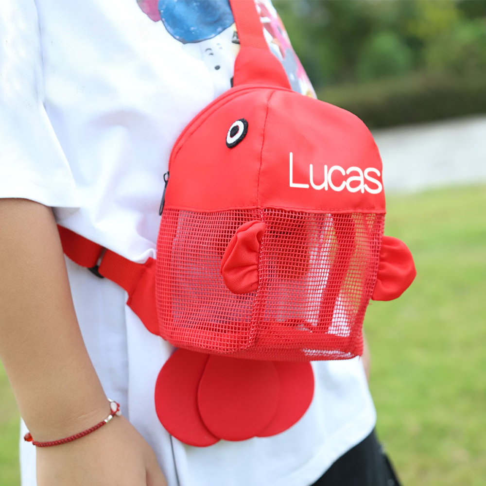Personalized Clownfish Seashell Zipper Mesh Beach Bag | CWBeach164
