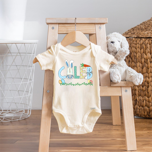 Personalized Baby Cute Easter Bunny Romper | CWEaster51