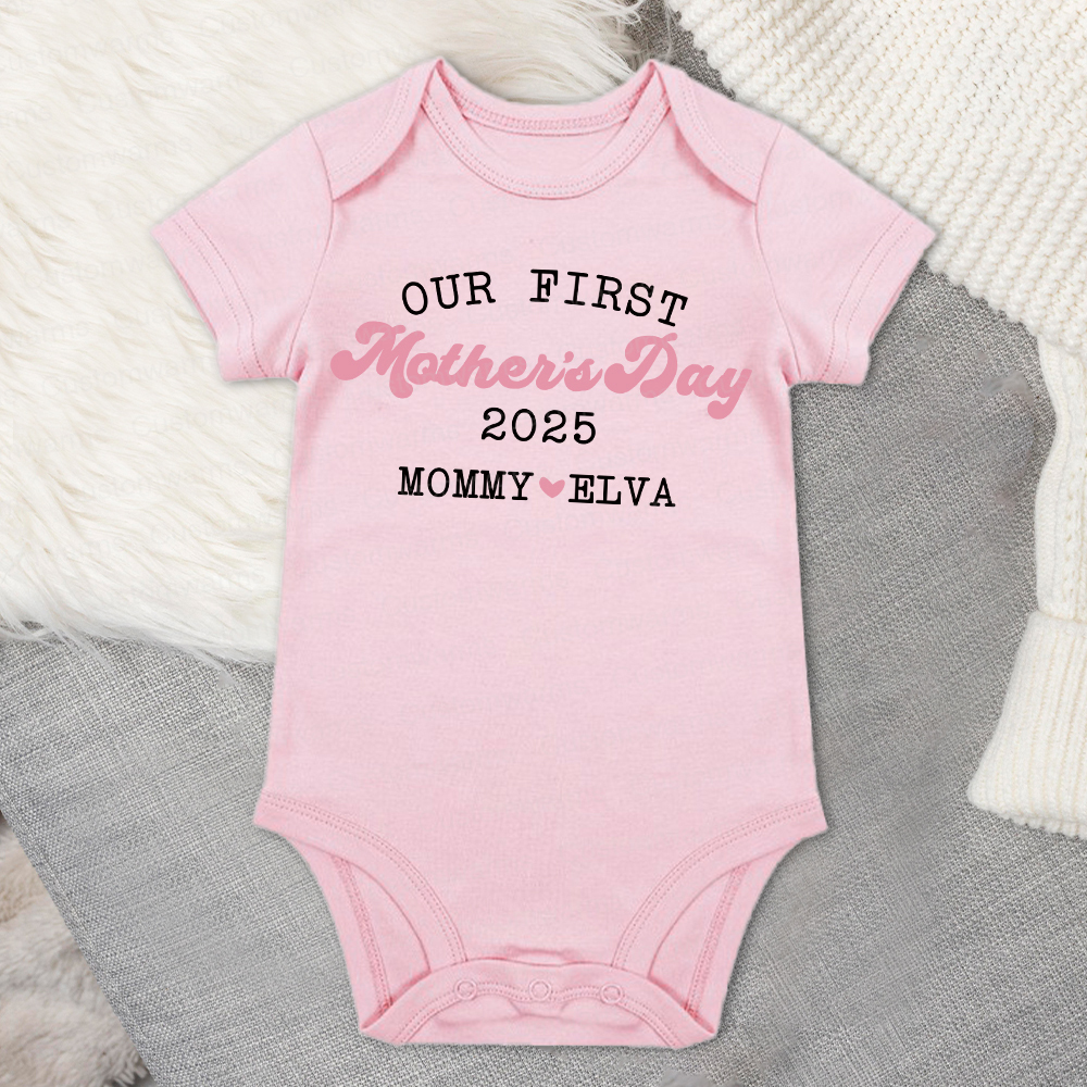 Personalized First Mother's Day Mommy and Baby Outfit | CWFamily30