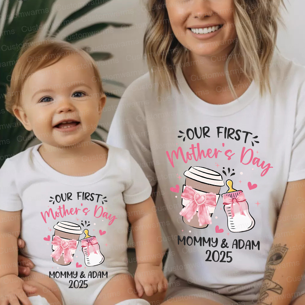 Personalized First Mother's Day Mommy and Baby Outfit | CWFamily16