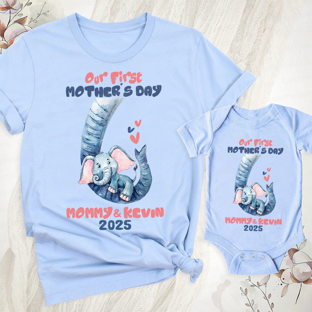 Personalized First Mother's Day Mommy and Baby Outfit | CWFamily35