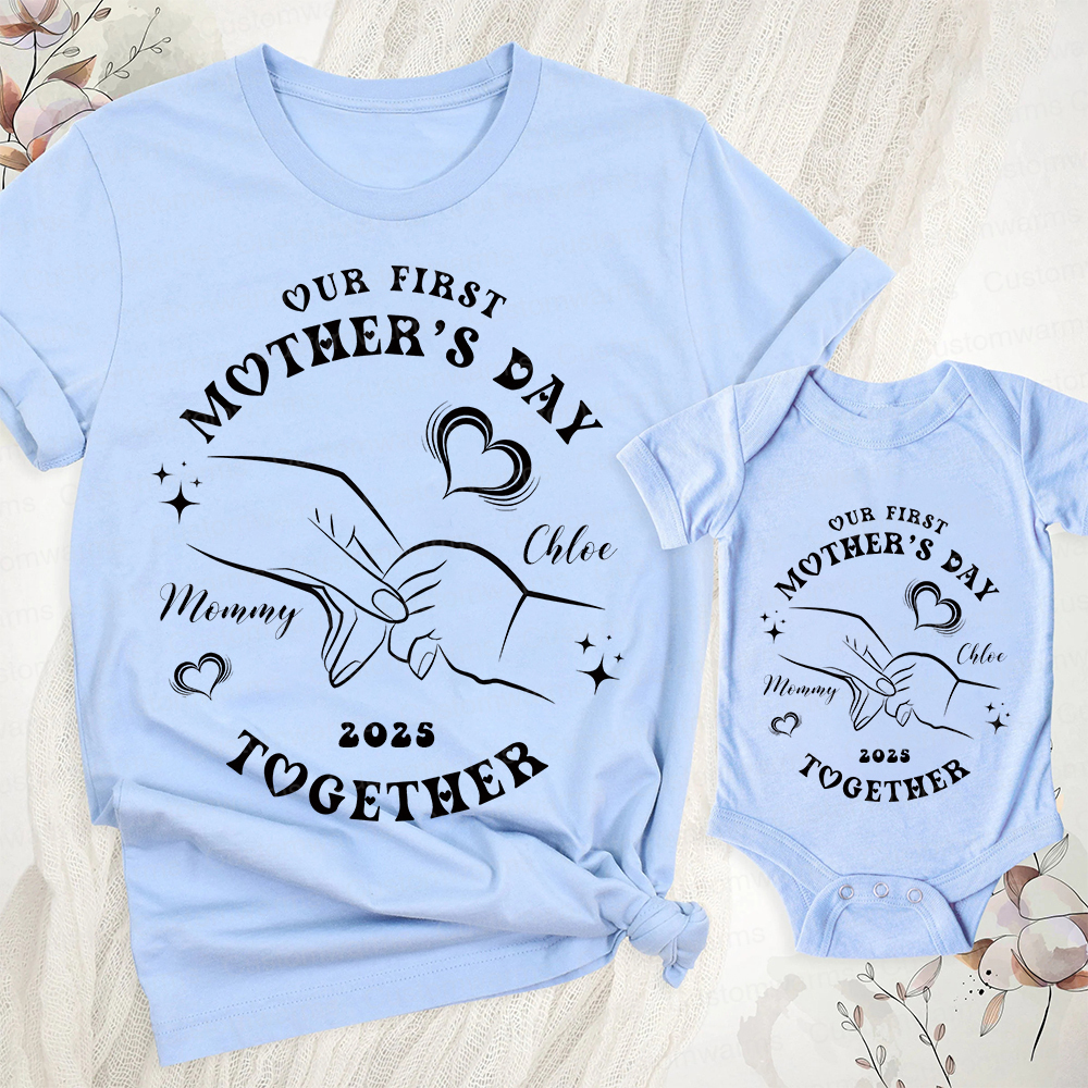 Personalized First Mother's Day Mommy and Baby Outfit | CWFamily39