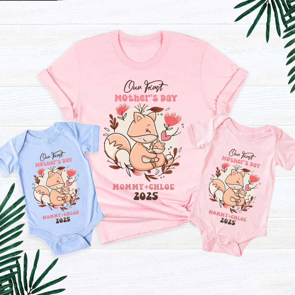 Personalized First Mother's Day Mommy and Baby Outfit | CWFamily40