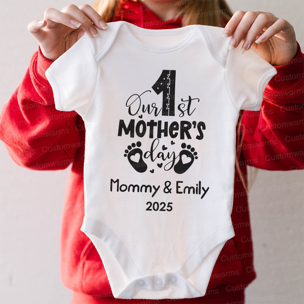 Personalized First Mother's Day Mommy and Baby Outfit | CWFamily20