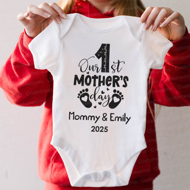Personalized First Mother's Day Mommy and Baby Outfit | CWFamily20