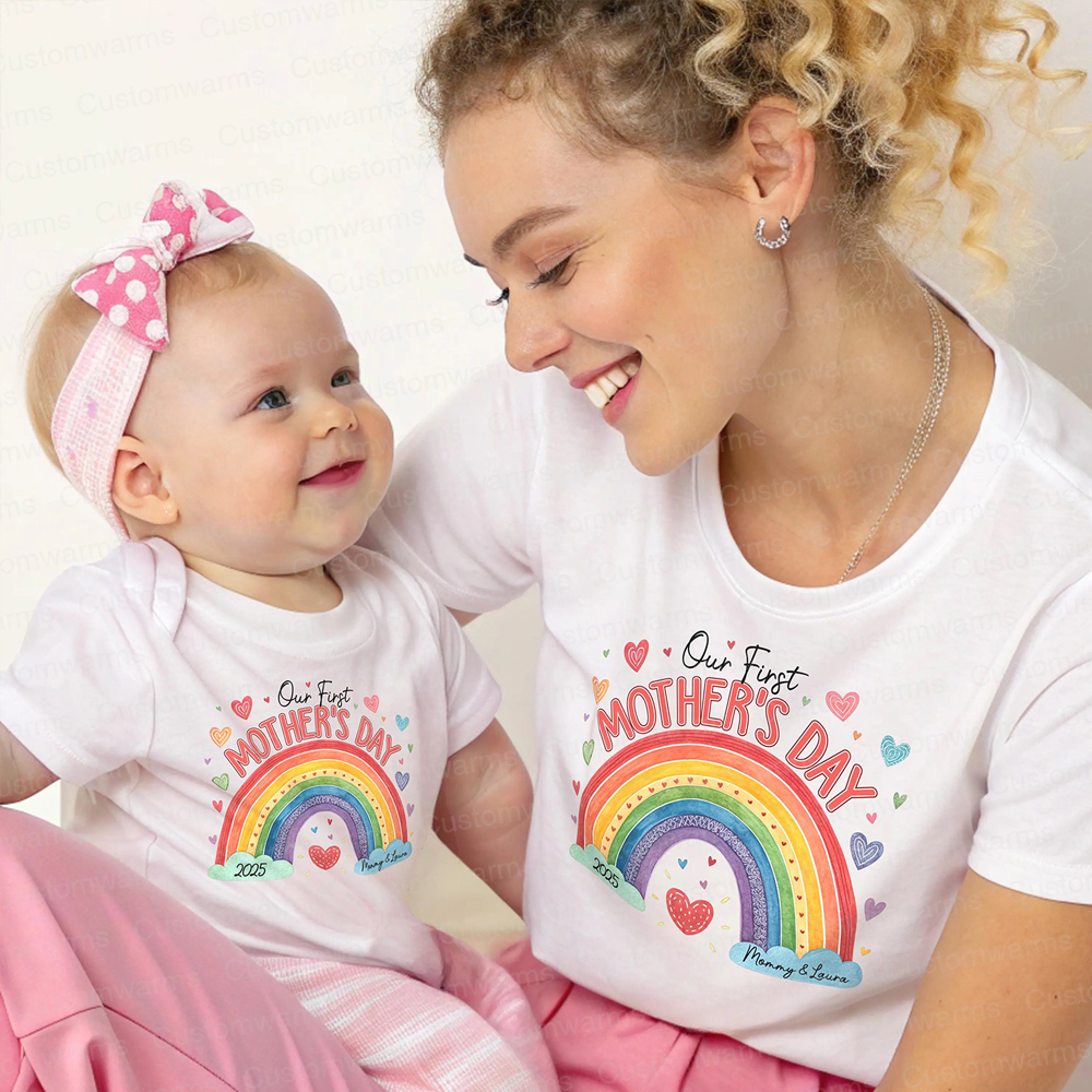 Personalized First Mother's Day Mommy and Baby Outfit | CWFamily21