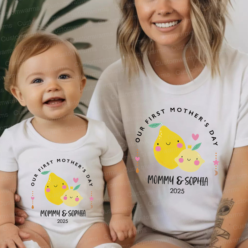 Personalized First Mother's Day Mommy and Baby Outfit | CWFamily22