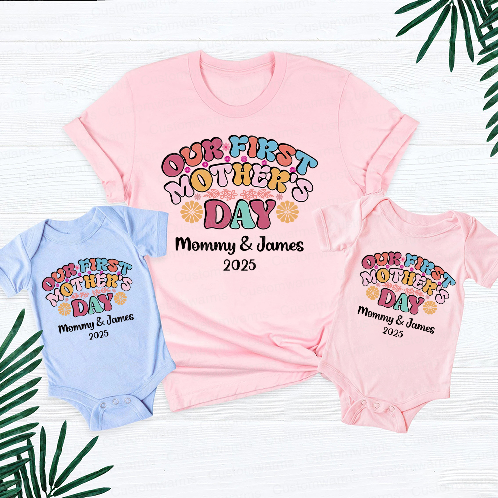 Personalized First Mother's Day Mommy and Baby Outfit | CWFamily24