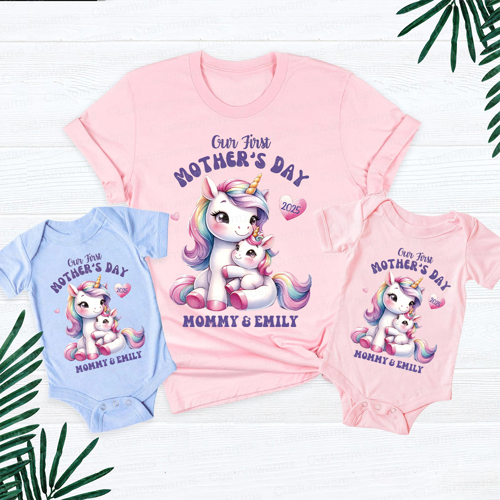Personalized First Mother's Day Mommy and Baby Outfit | CWFamily29