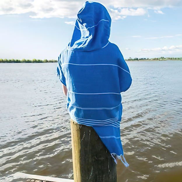 Personalized Turkish Beach Towel with Hoodie Kid & Adult | KKTowel55