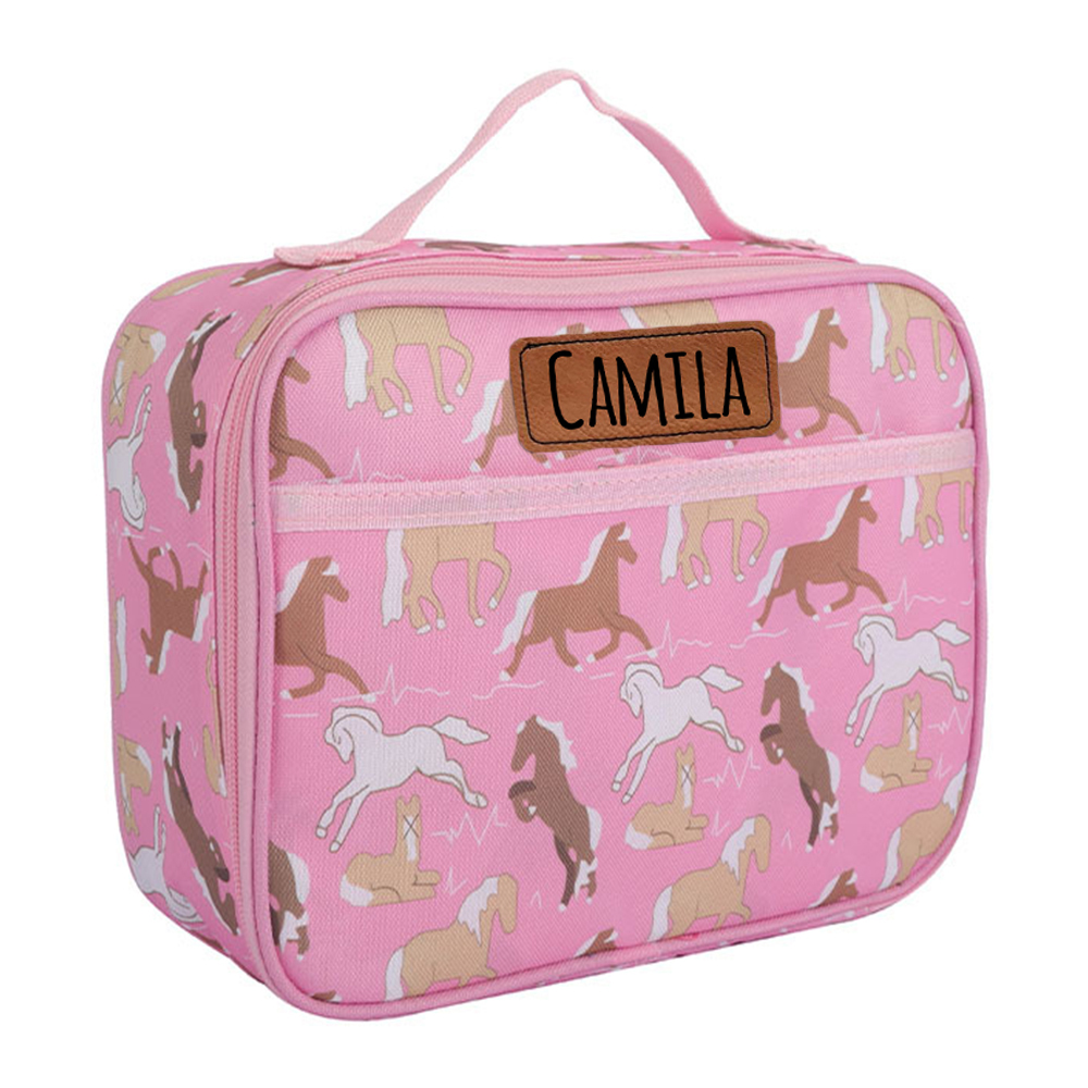 Personalized Kids Leather Patch Cute Lunch Bag