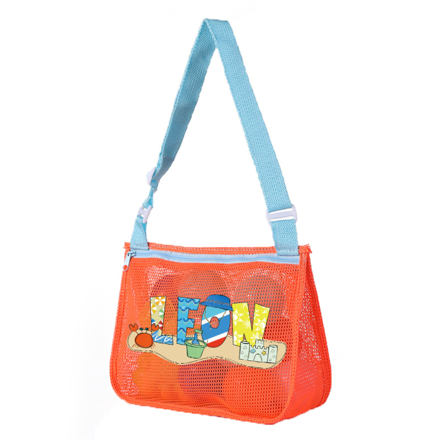 Personalized Seashell Zipper Mesh Beach Bag | CWBeach189