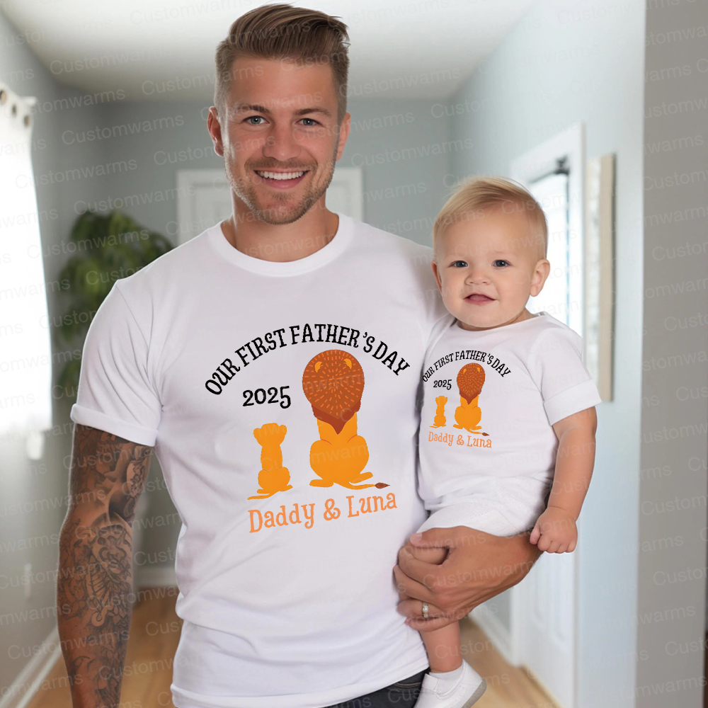 Personalized First Father's Day Daddy and Baby Outfit | CWFamily65