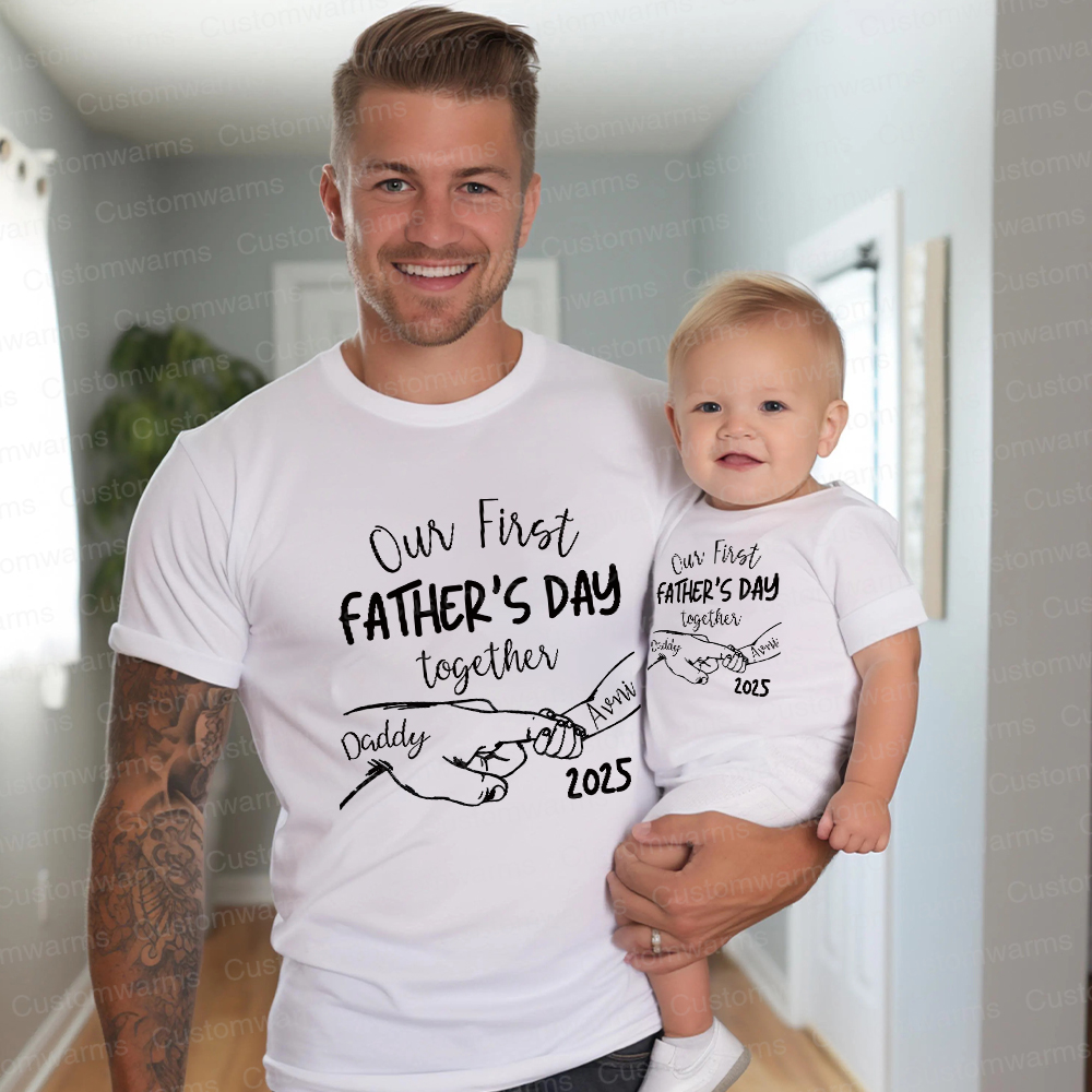 Personalized First Father's Day Daddy and Baby Outfit | CWFamily66