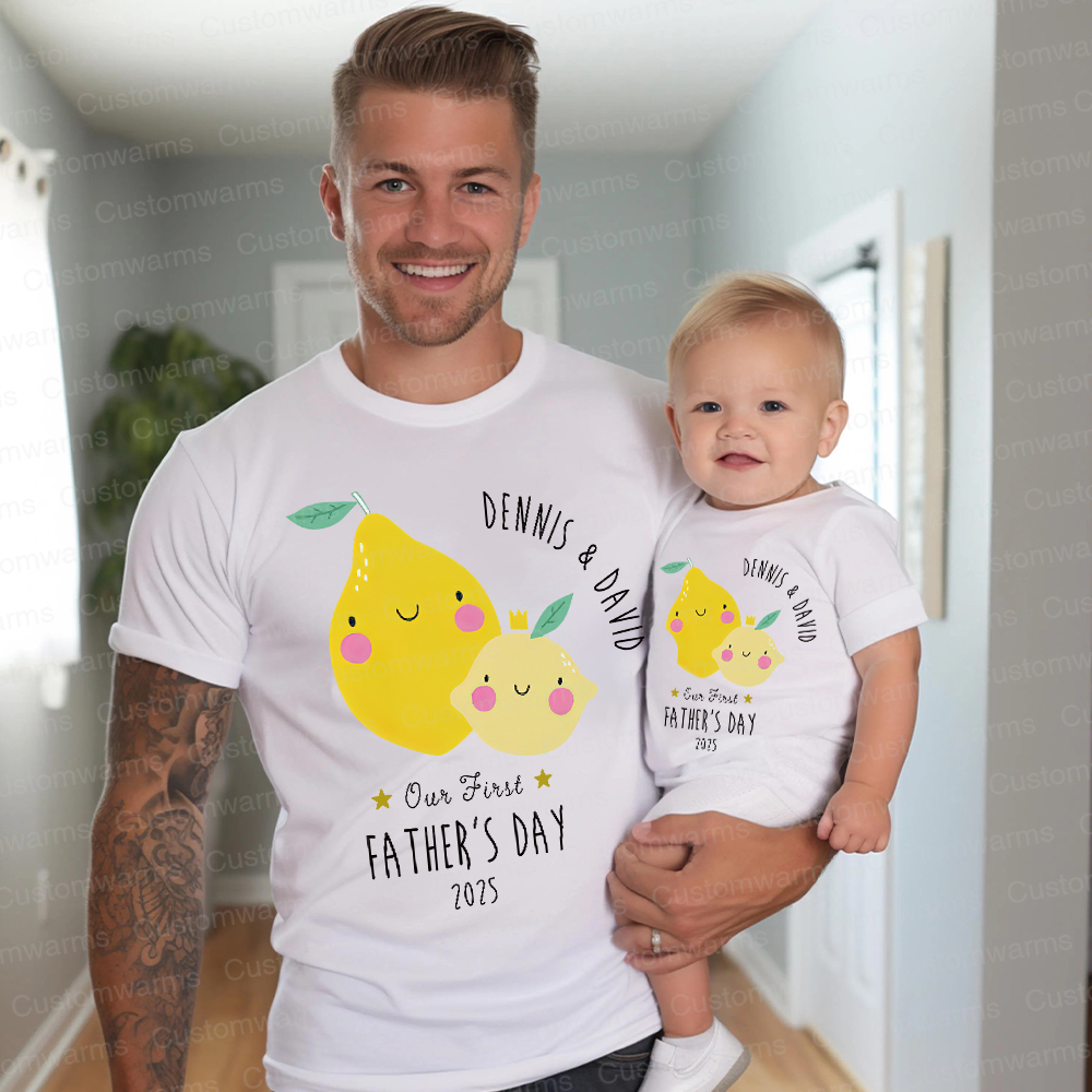 Personalized First Father's Day Daddy and Baby Outfit | CWFamily69