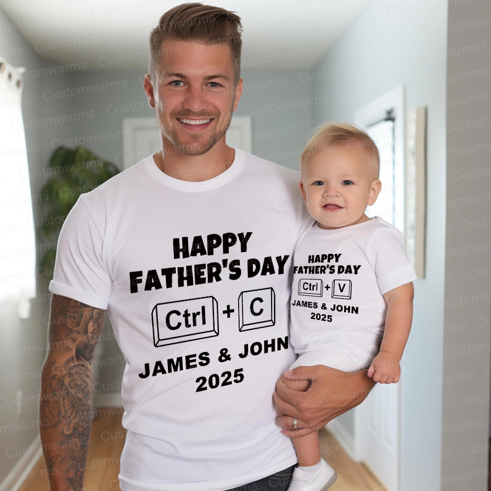 Personalized First Father's Day Daddy and Baby Outfit | CWFamily71