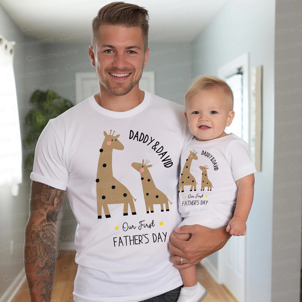 Personalized First Father's Day Daddy and Baby Outfit | CWFamily79