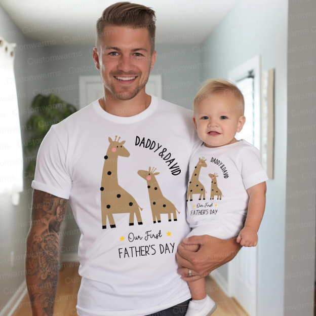 Personalized First Father's Day Daddy and Baby Outfit | CWFamily79