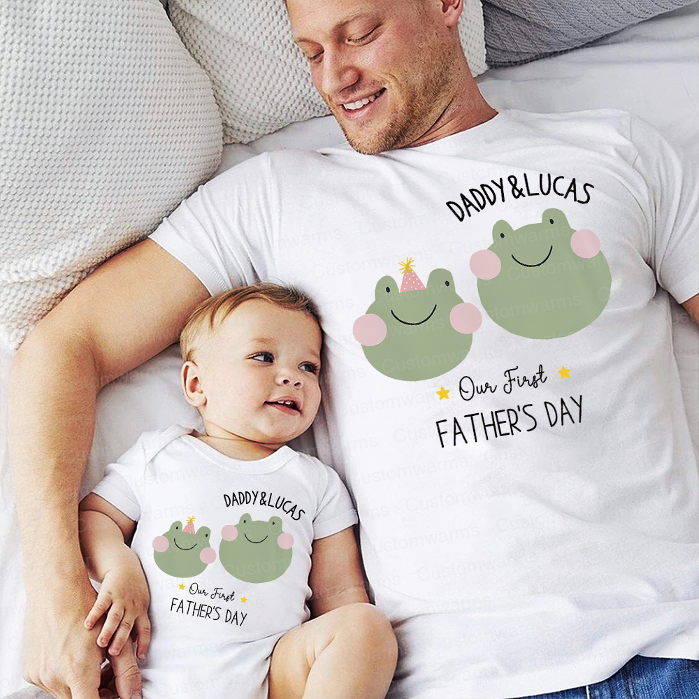 Personalized First Father's Day Daddy and Baby Outfit | CWFamily80