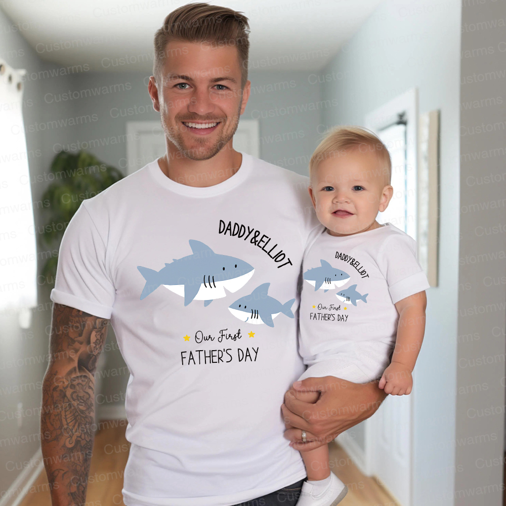 Personalized First Father's Day Daddy and Baby Outfit | CWFamily81