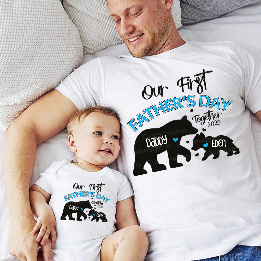 Personalized First Father's Day Daddy and Baby Outfit | CWFamily97