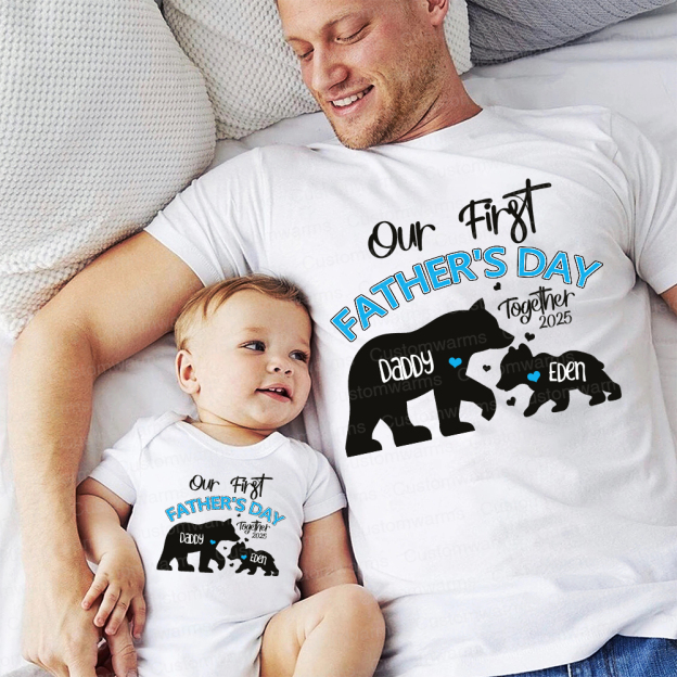 Personalized First Father's Day Daddy and Baby Outfit | CWFamily97