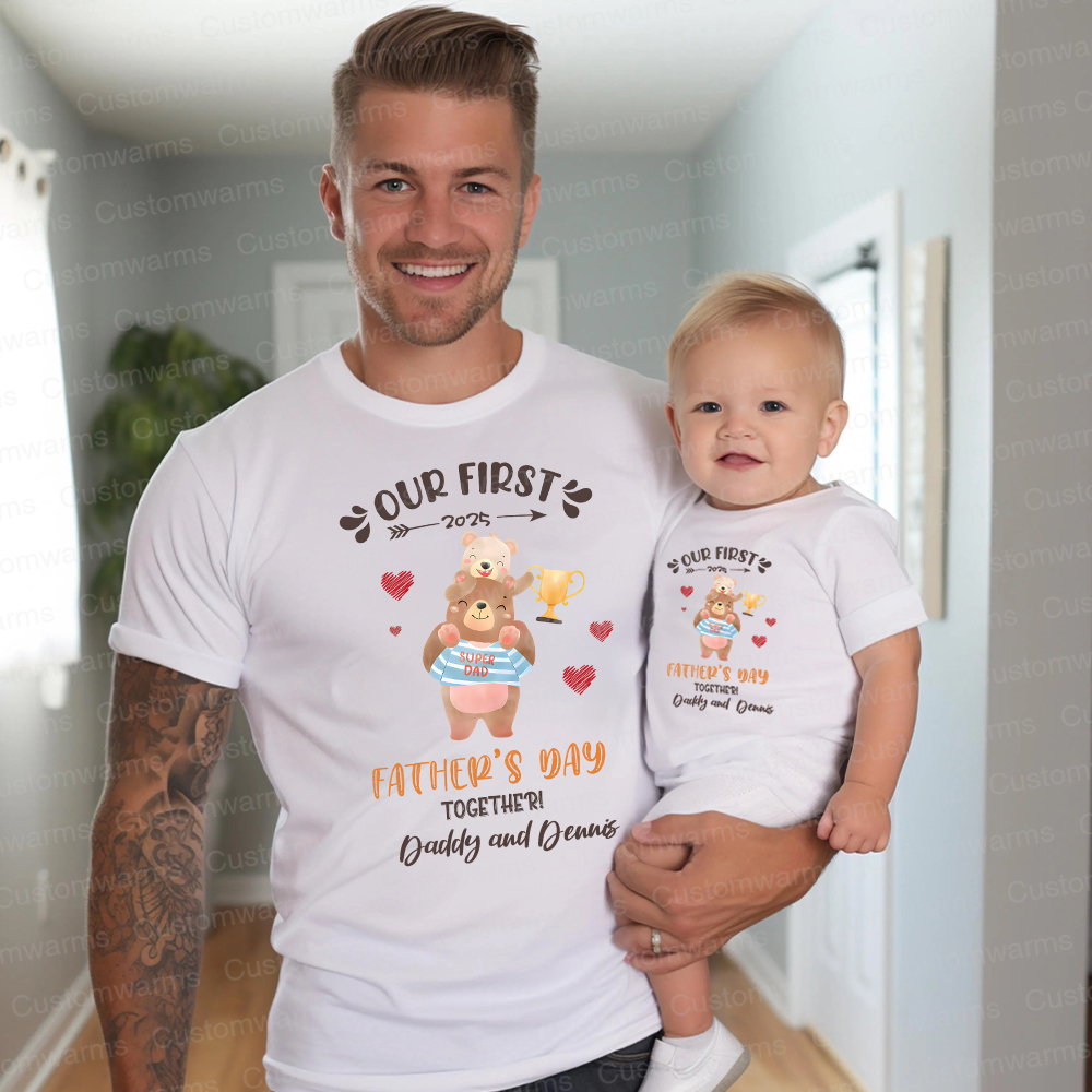 Personalized First Father's Day Daddy and Baby Outfit | CWFamily98