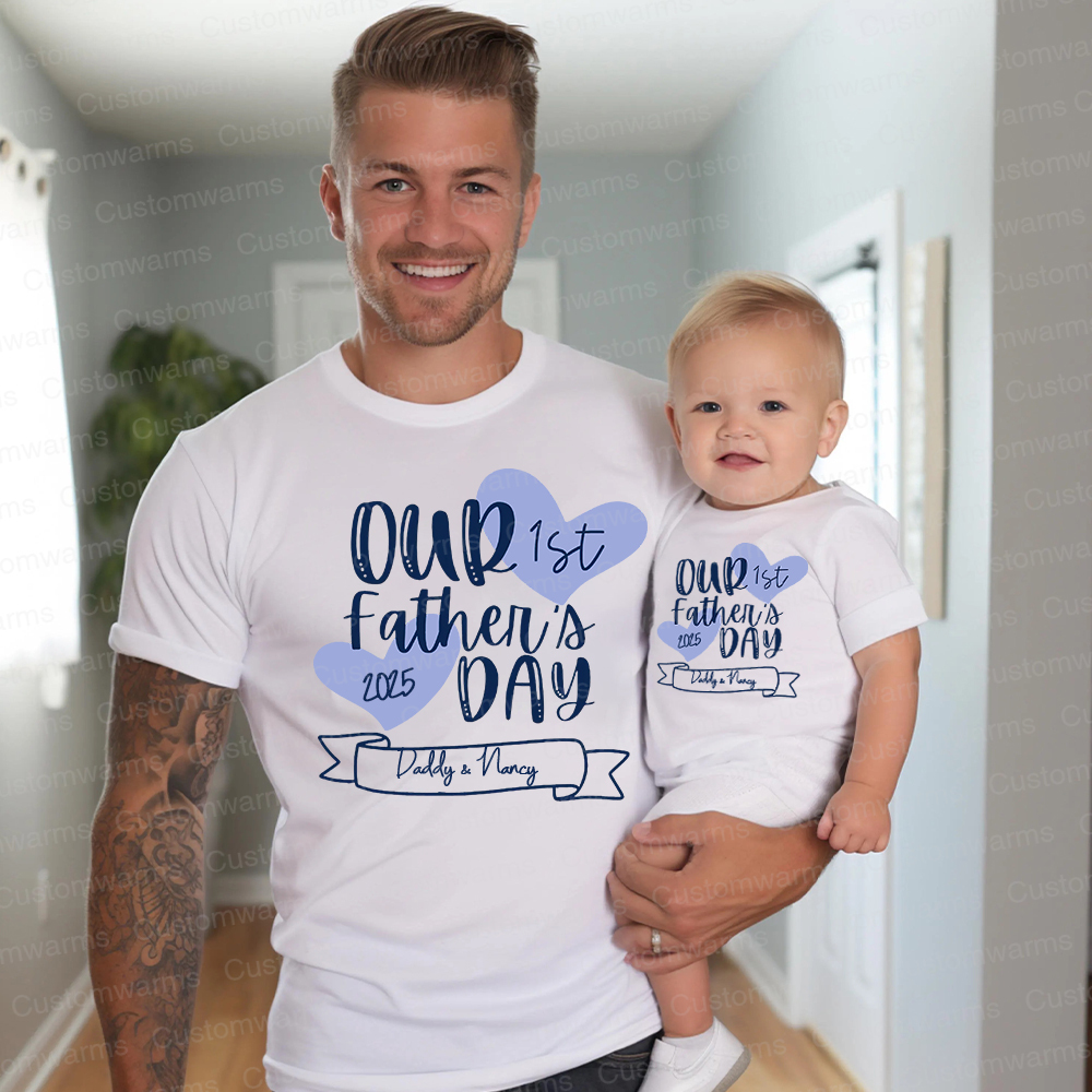Personalized First Father's Day Daddy and Baby Outfit | CWFamily99