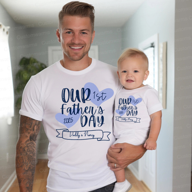 Personalized First Father's Day Daddy and Baby Outfit | CWFamily99