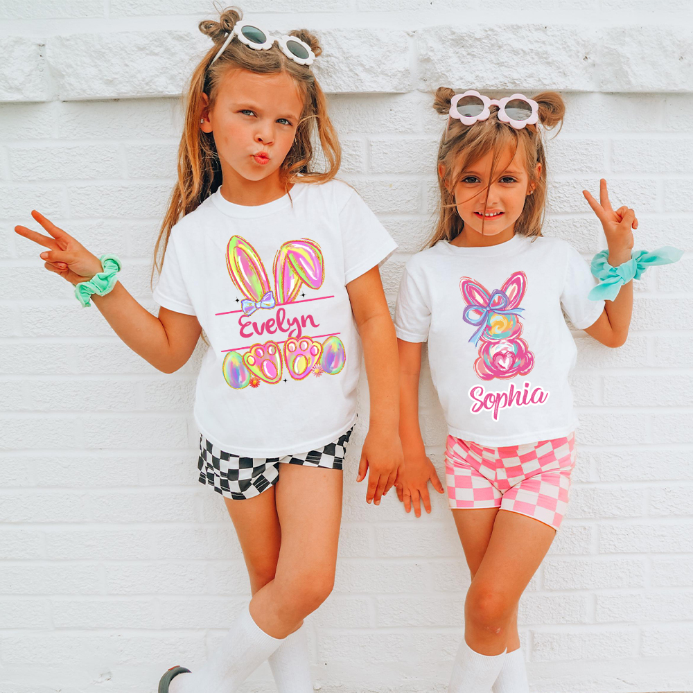 Personalized Kid Cozy Soft Easter Bunny T-Shirt | inTee13