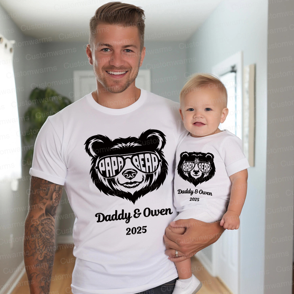 Personalized First Father's Day Daddy and Baby Outfit | CWFamily104