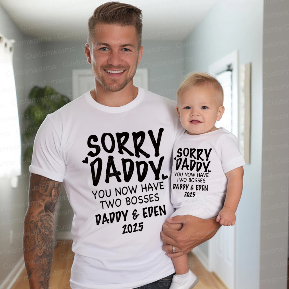 Personalized First Father's Day Daddy and Baby Outfit | CWFamily105