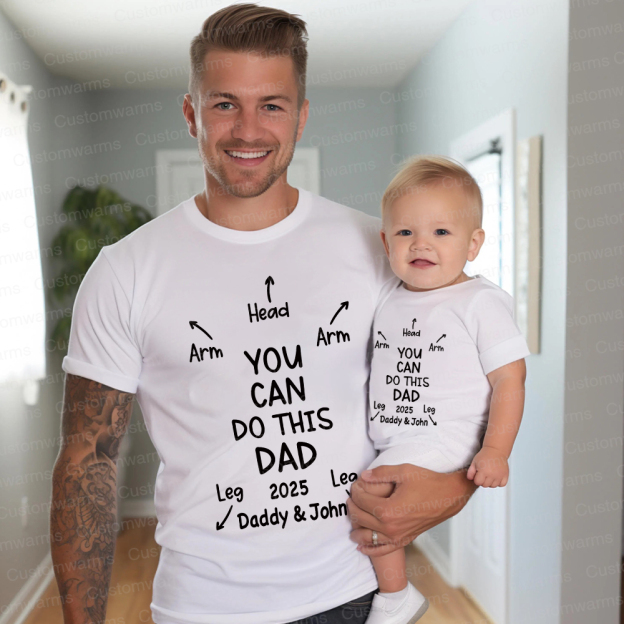 Personalized First Father's Day Daddy and Baby Outfit | CWFamily106