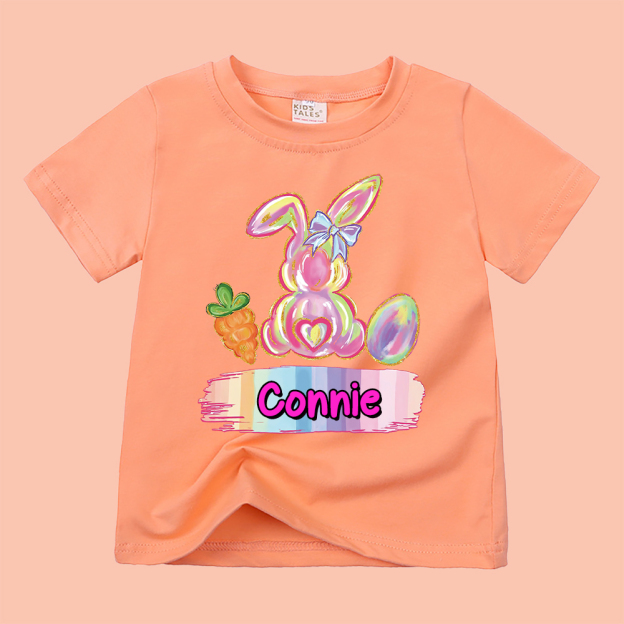 Personalized Kid Cozy Soft Easter Bunny T-Shirt | inTee13