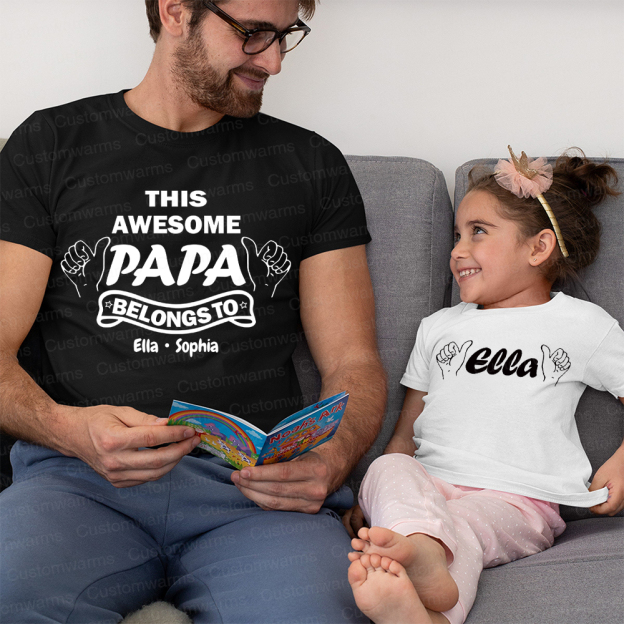 Personalized First Father's Day Daddy and Me Outfit | CWFamily110
