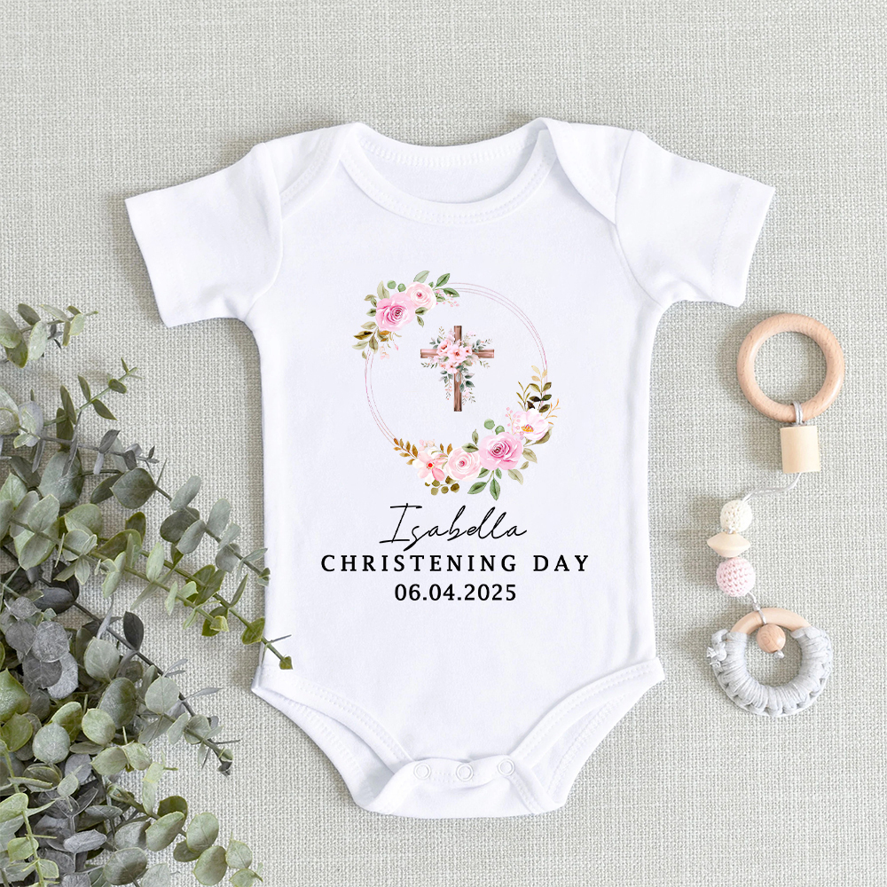 Personalized Baby Christening Day Romper | CWBaby259