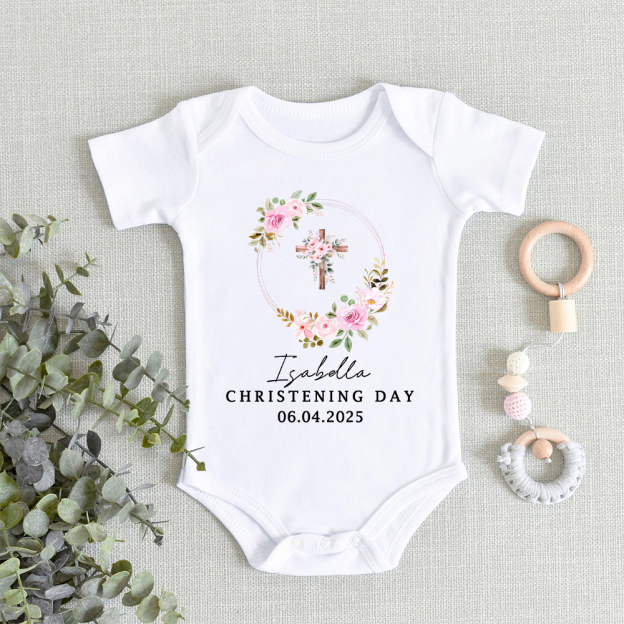 Personalized Baby Christening Day Romper | CWBaby259